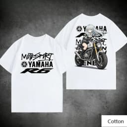 Trend Personality YAMAHA Minimalist Tuning Fork Logo Cotton Tee Unisex Motorcycle Enthusiast Casual Fashion Top
