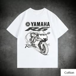 Trend Personality YAMAHA Minimalist Tuning Fork Logo Cotton Tee Unisex Motorcycle Enthusiast Casual Fashion Top