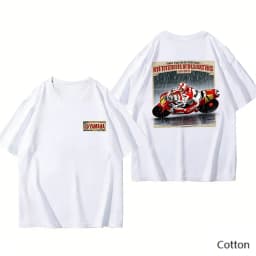Trend Personality YAMAHA Minimalist Tuning Fork Logo Cotton Tee Unisex Motorcycle Enthusiast Casual Fashion Top