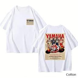 Trend Personality YAMAHA Minimalist Tuning Fork Logo Cotton Tee Unisex Motorcycle Enthusiast Casual Fashion Top