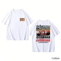 Trend Personality YAMAHA Minimalist Tuning Fork Logo Cotton Tee Unisex Motorcycle Enthusiast Casual Fashion Top