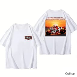 Trend Personality YAMAHA Minimalist Tuning Fork Logo Cotton Tee Unisex Motorcycle Enthusiast Casual Fashion Top