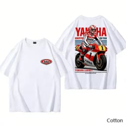 Trend Personality YAMAHA Minimalist Tuning Fork Logo Cotton Tee Unisex Motorcycle Enthusiast Casual Fashion Top