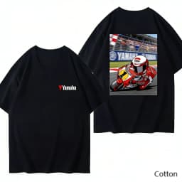 Trend Personality YAMAHA Minimalist Tuning Fork Logo Cotton Tee Unisex Motorcycle Enthusiast Casual Fashion Top