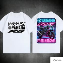 Trend Personality YAMAHA Minimalist Tuning Fork Logo Cotton Tee Unisex Motorcycle Enthusiast Casual Fashion Top