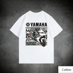 Trend Personality YAMAHA Minimalist Tuning Fork Logo Cotton Tee Unisex Motorcycle Enthusiast Casual Fashion Top