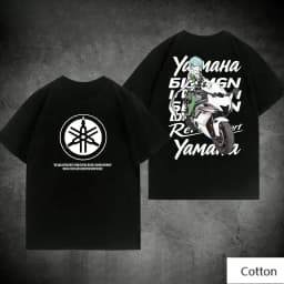 Trend Personality YAMAHA Minimalist Tuning Fork Logo Cotton Tee Unisex Motorcycle Enthusiast Casual Fashion Top