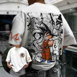 2026 Summer Dragon Ball Retro Pure Cotton Fitness T-shirt Men's Oversized Short-sleeved Family Unisex Children's Casual Shirt