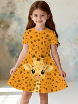 Cute Polka Dot Printed Girl Clothes Summer Princess Elegant Dresses Comfortable Short Sleeve Dress Casual Fashion Kids Clothes