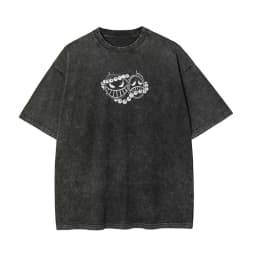 Ace T Shirt Men Acid Wash One Piece Anime Poker Ace of Spades Graphic Vintage Streetwear Fire Fist Smile Badge Shirt 2026 Summer