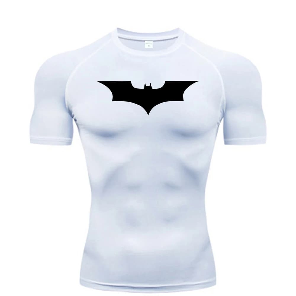 Bat Printed Men's Tight T-Shirt Running Compression T Shirt Gym Fitness Jogging Short Sleeve Male Casual Tops
