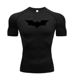 Bat Printed Men's Tight T-Shirt Running Compression T Shirt Gym Fitness Jogging Short Sleeve Male Casual Tops