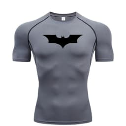 Bat Printed Men's Tight T-Shirt Running Compression T Shirt Gym Fitness Jogging Short Sleeve Male Casual Tops