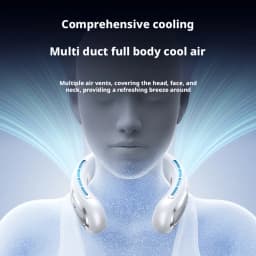 New Mini Air Cooler USB Hanging Neck Fan Portable Bladeless Mini Rechargeable Mute LED Digital Display 5 Gear Electric Fans