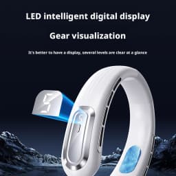 New Mini Air Cooler USB Hanging Neck Fan Portable Bladeless Mini Rechargeable Mute LED Digital Display 5 Gear Electric Fans