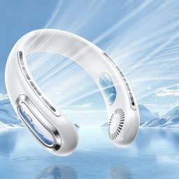 New Mini Air Cooler USB Hanging Neck Fan Portable Bladeless Mini Rechargeable Mute LED Digital Display 5 Gear Electric Fans