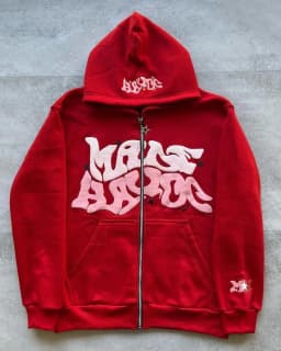 Men's Retro American Letter Zipper Printed Hooded Sweatshirt, Unisex Autumn and Winter Open Cardigan
