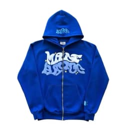 Men's Retro American Letter Zipper Printed Hooded Sweatshirt, Unisex Autumn and Winter Open Cardigan