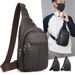 New Soft Leather Shoulder Bag Large Capacity Business Versatile Fashion Crossbody Bag PU Texture Commuter Men's Chest Bag