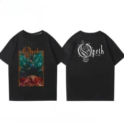 Rock Gothic Tops Vintage Progressive Death Metal Band Printed T-shirt Fashion Opeth Band Short-Sleeved Cotton Streetwear Unisex