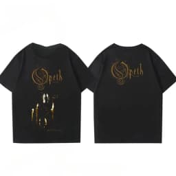 Rock Gothic Tops Vintage Progressive Death Metal Band Printed T-shirt Fashion Opeth Band Short-Sleeved Cotton Streetwear Unisex