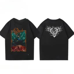 Rock Gothic Tops Vintage Progressive Death Metal Band Printed T-shirt Fashion Opeth Band Short-Sleeved Cotton Streetwear Unisex