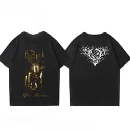 Rock Gothic Tops Vintage Progressive Death Metal Band Printed T-shirt Fashion Opeth Band Short-Sleeved Cotton Streetwear Unisex