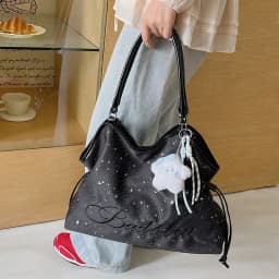 Y2k Fashion Letter Printing Pattern Shoulder Bag for Women 2026 Sweet Girls Vintage Casual Tote Bag Handbags Large Capacity Bag