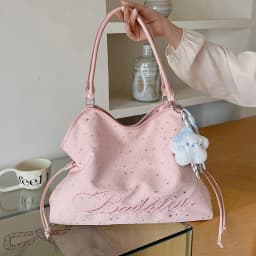 Y2k Fashion Letter Printing Pattern Shoulder Bag for Women 2026 Sweet Girls Vintage Casual Tote Bag Handbags Large Capacity Bag