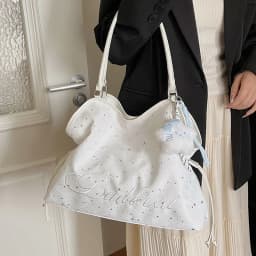 Y2k Fashion Letter Printing Pattern Shoulder Bag for Women 2026 Sweet Girls Vintage Casual Tote Bag Handbags Large Capacity Bag