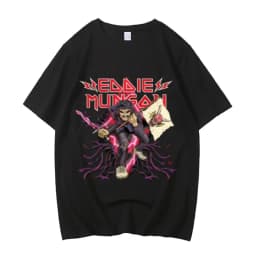 Eddie Munson cotton t shirt men streetwear Classic Punk Gothic t shirt University streetwear Pop Culture Psychedelic graphic