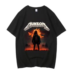 Eddie Munson cotton t shirt men streetwear Classic Punk Gothic t shirt University streetwear Pop Culture Psychedelic graphic