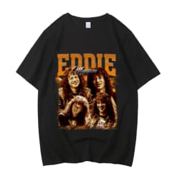 Eddie Munson cotton t shirt men streetwear Classic Punk Gothic t shirt University streetwear Pop Culture Psychedelic graphic