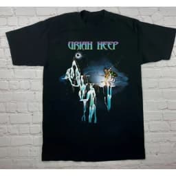 Uriah Heep Band's "Devil and Wizard" Cotton T-shirt Men's Trendy Casual Printed T-shirt