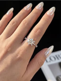 Real Classical 1CT Moissanite Diamond Sunflower Ring for Women 925 Sterling Silver Luxury High Quality Fine Jewelry
