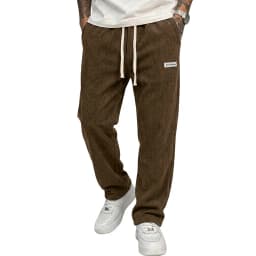 Men's Baggy Pants Casual Corduroy Trousers Drawstring Elastic Waist Straight Sweatpants Jogger Gym Man Pants Men's Work Pants