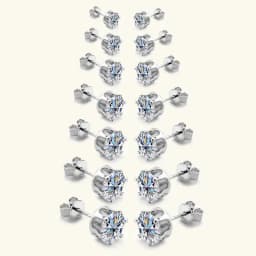 JoiasHome 925 Sterling Silver 0.1-3CT D Color Moissanite Stud Earrings Sparkling Piercing Jewelry For Women Men