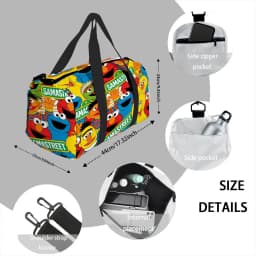 Trendy Sesame Street Luggage Bag Crossbody Handheld Travel Bag Sports Gym Bag