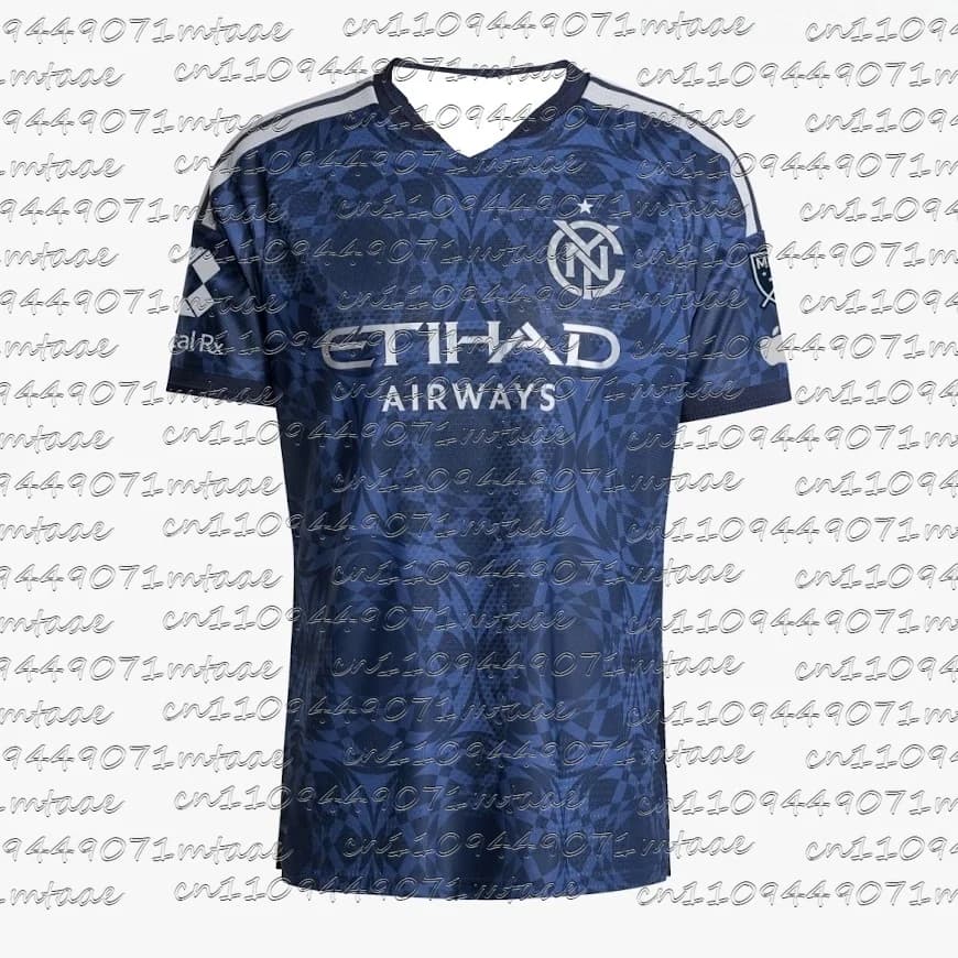 NYCFC 2026 All Nations Kit Men's Soccer Shirt MLS Football Jersey Fan Version Blue Geometric Pattern Kit Summer T Shirts