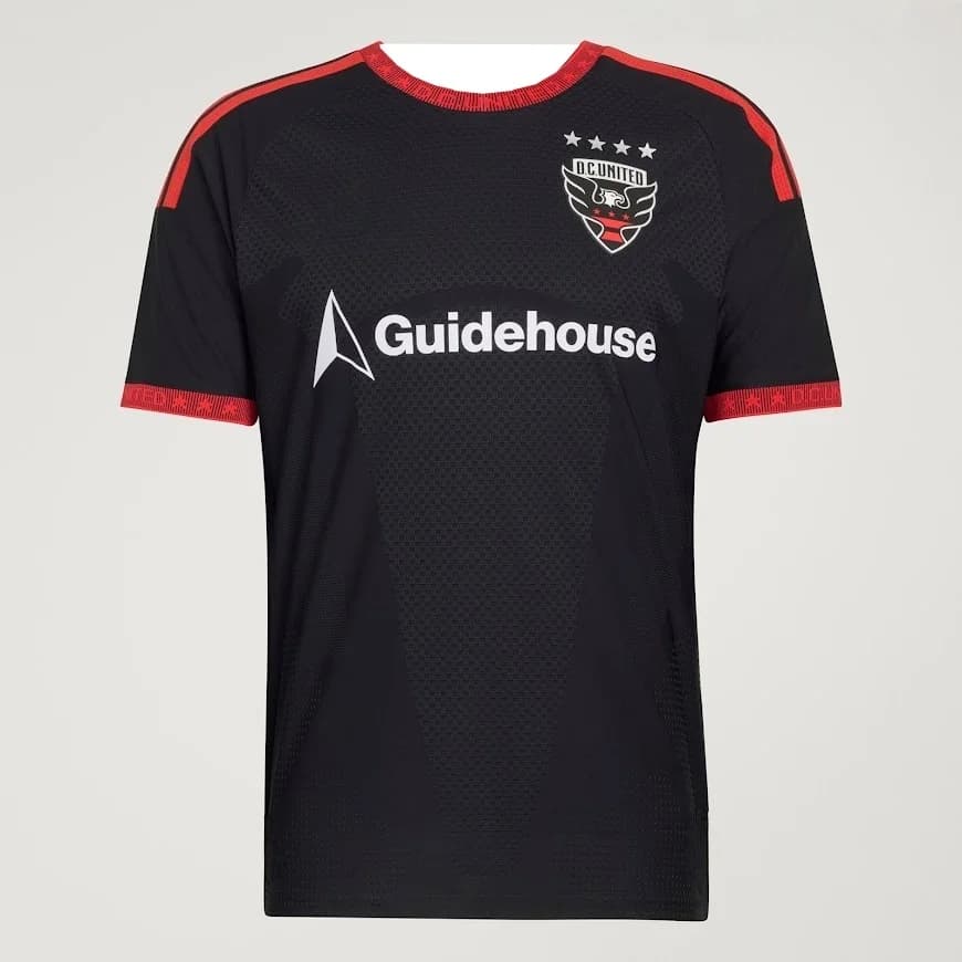 DC United Home Jersey 2026 New Men's Soccer Shirt Guidehouse Sponsor MLS Football Jersey Fan Version Black Red Kit