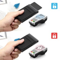 Fashion Metal Aluminum Leather ID Card Holder Multi-Function Designer Bank Card Men Wallet Business Pop-Up Cardholder Women