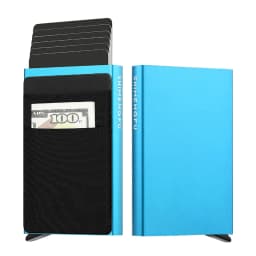 Fashion Metal Aluminum Leather ID Card Holder Multi-Function Designer Bank Card Men Wallet Business Pop-Up Cardholder Women
