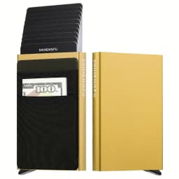 Fashion Metal Aluminum Leather ID Card Holder Multi-Function Designer Bank Card Men Wallet Business Pop-Up Cardholder Women