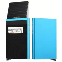 Fashion Metal Aluminum Leather ID Card Holder Multi-Function Designer Bank Card Men Wallet Business Pop-Up Cardholder Women