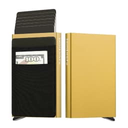 Fashion Metal Aluminum Leather ID Card Holder Multi-Function Designer Bank Card Men Wallet Business Pop-Up Cardholder Women