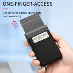 Fashion Metal Aluminum Leather ID Card Holder Multi-Function Designer Bank Card Men Wallet Business Pop-Up Cardholder Women
