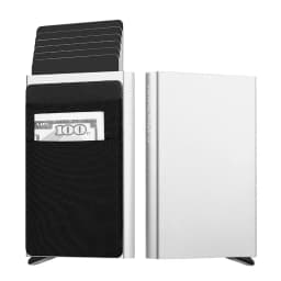 Fashion Metal Aluminum Leather ID Card Holder Multi-Function Designer Bank Card Men Wallet Business Pop-Up Cardholder Women