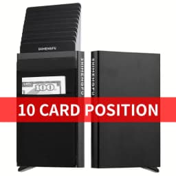 Fashion Metal Aluminum Leather ID Card Holder Multi-Function Designer Bank Card Men Wallet Business Pop-Up Cardholder Women