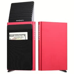 Fashion Metal Aluminum Leather ID Card Holder Multi-Function Designer Bank Card Men Wallet Business Pop-Up Cardholder Women