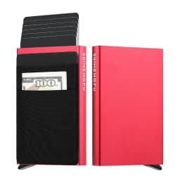 Fashion Metal Aluminum Leather ID Card Holder Multi-Function Designer Bank Card Men Wallet Business Pop-Up Cardholder Women